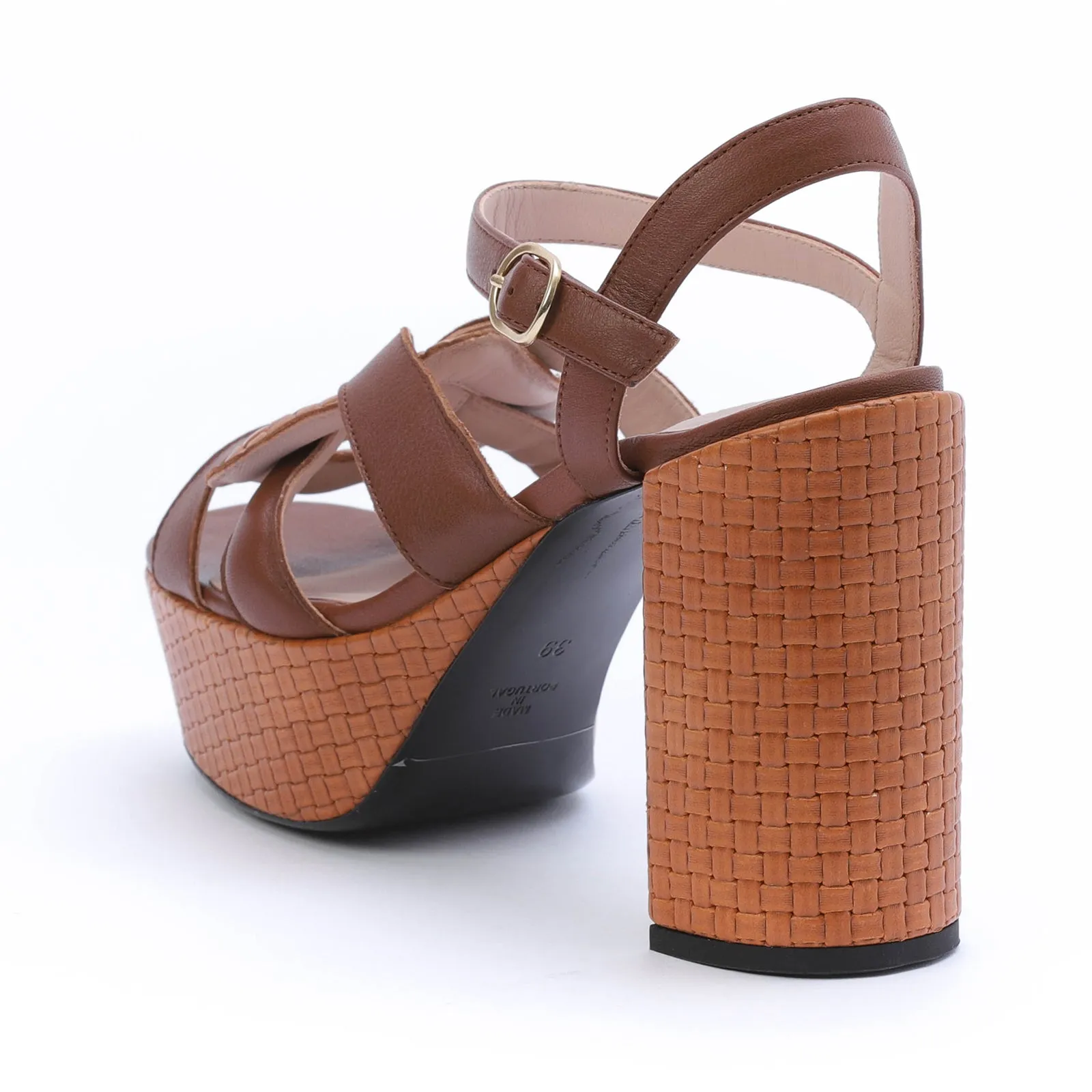 ANNA platform sandal - cuoio