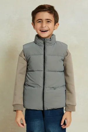 Boys Charcoal Padded Vest