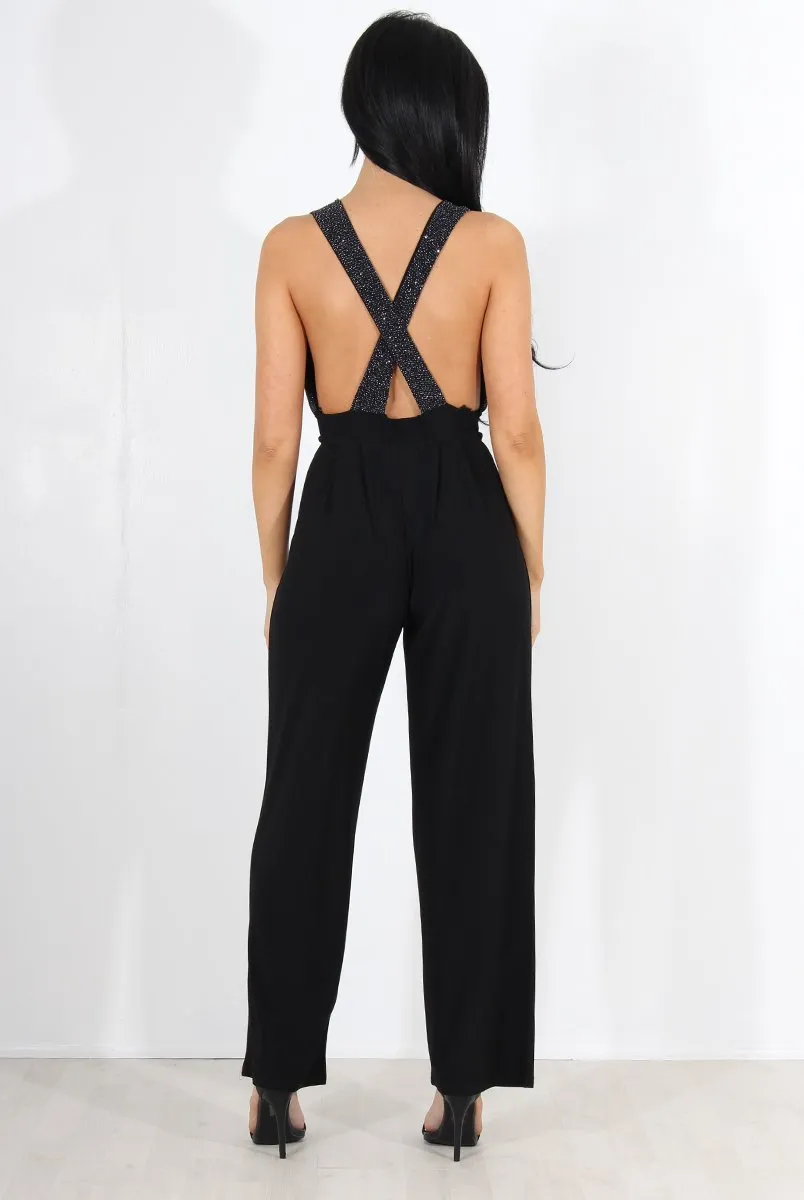 Cinder Black Glitter Jumpsuit