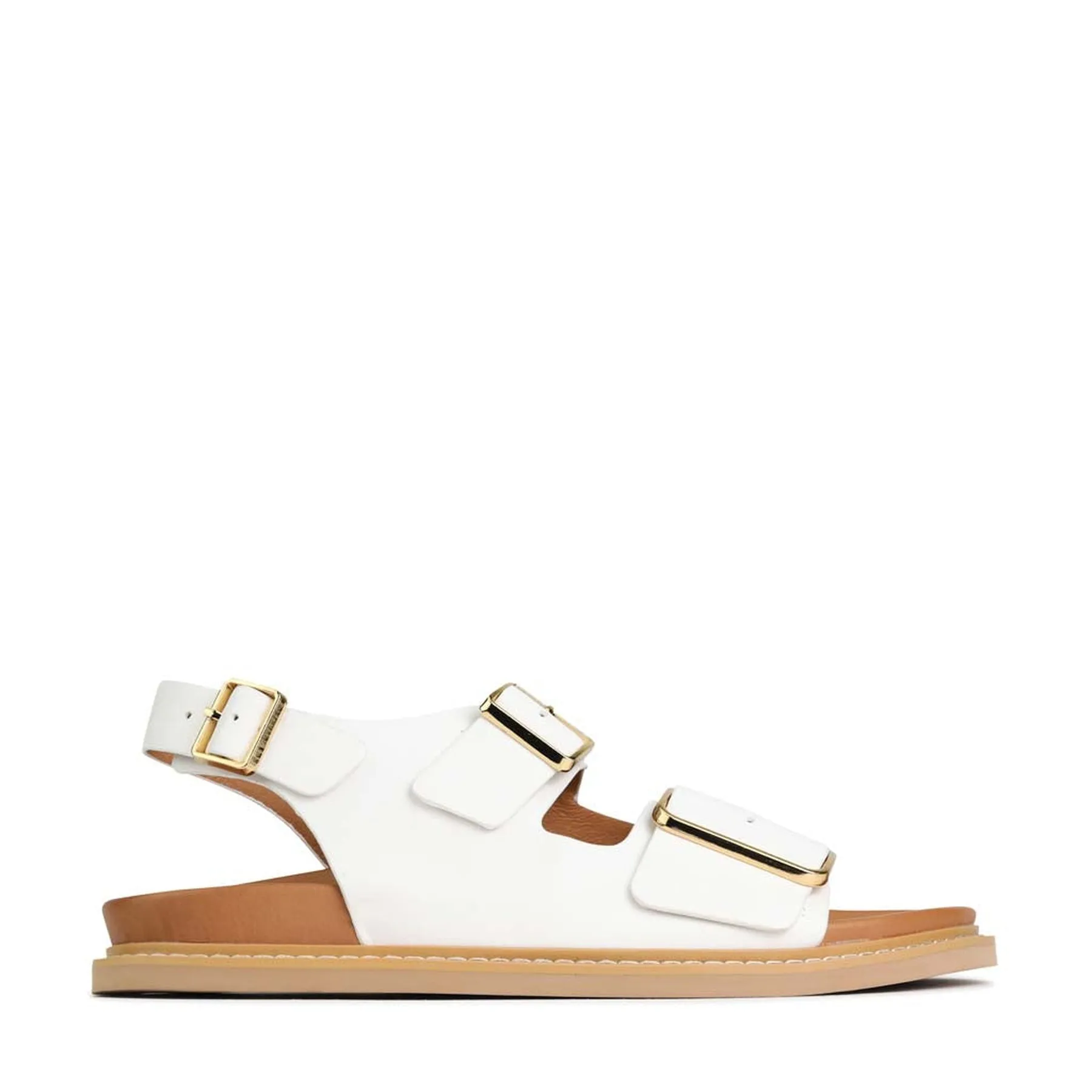 DEANA TRIPLE BUCKLE SANDALS LEATHER