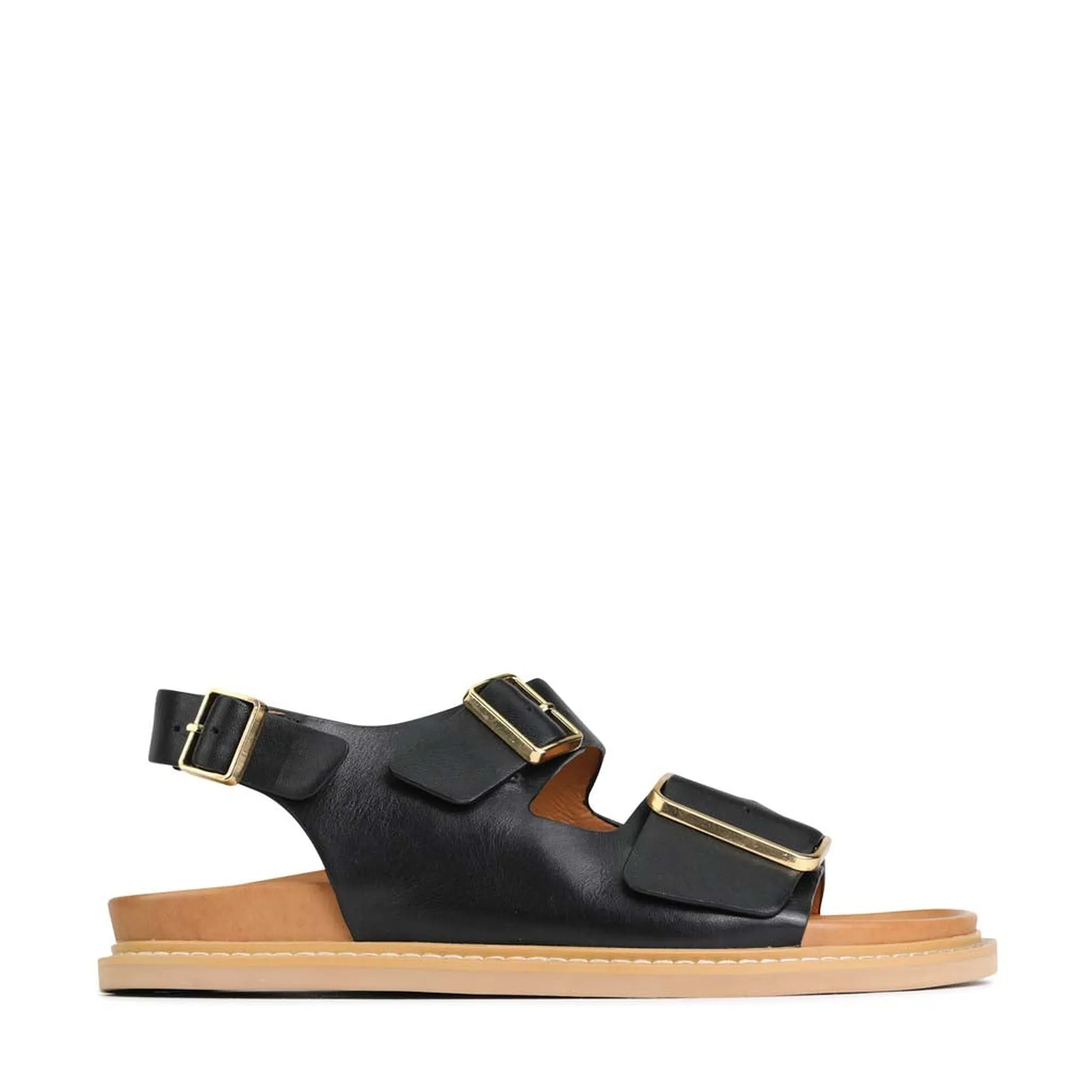 DEANA TRIPLE BUCKLE SANDALS LEATHER