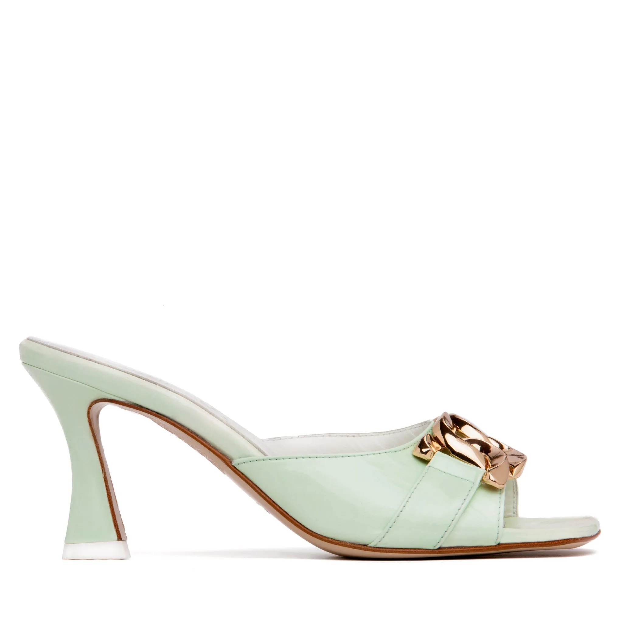 Gabriela Brown Patent Leather Sandal