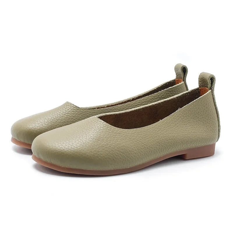 Genuine Leather Slip-on For Women Handmade Flats in 8 Colours