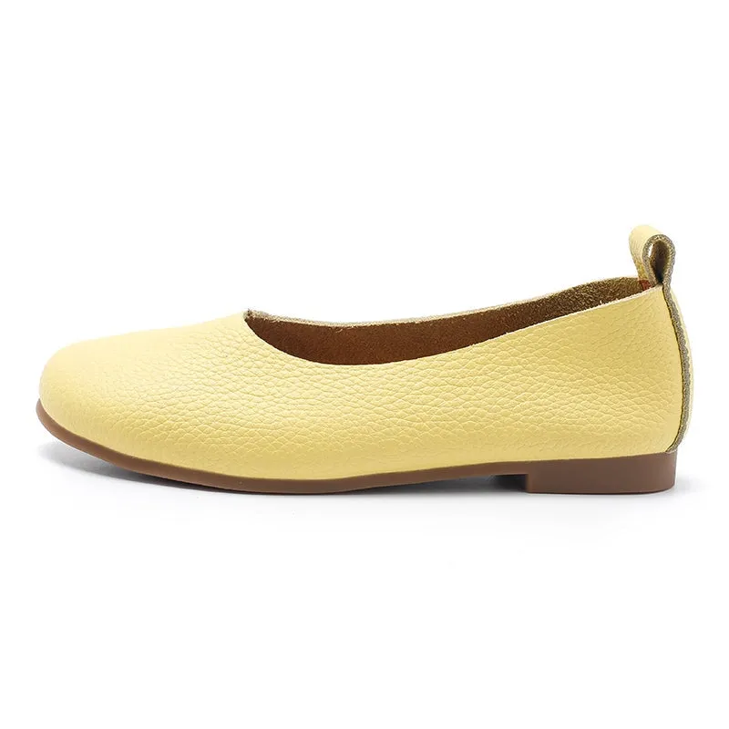 Genuine Leather Slip-on For Women Handmade Flats in 8 Colours