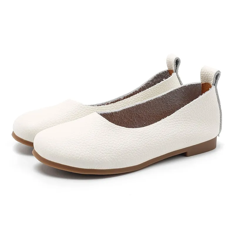 Genuine Leather Slip-on For Women Handmade Flats in 8 Colours