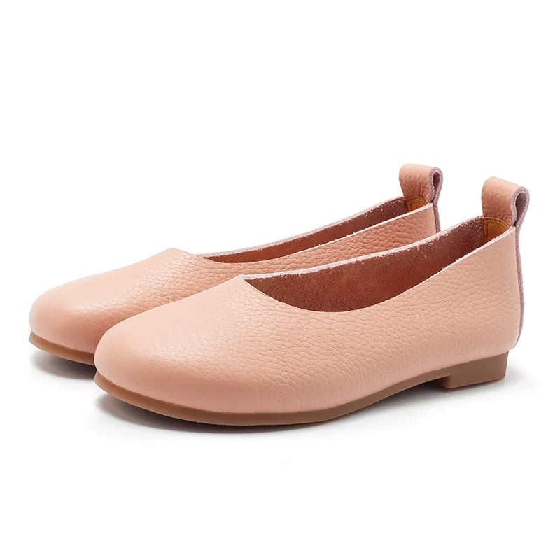 Genuine Leather Slip-on For Women Handmade Flats in 8 Colours