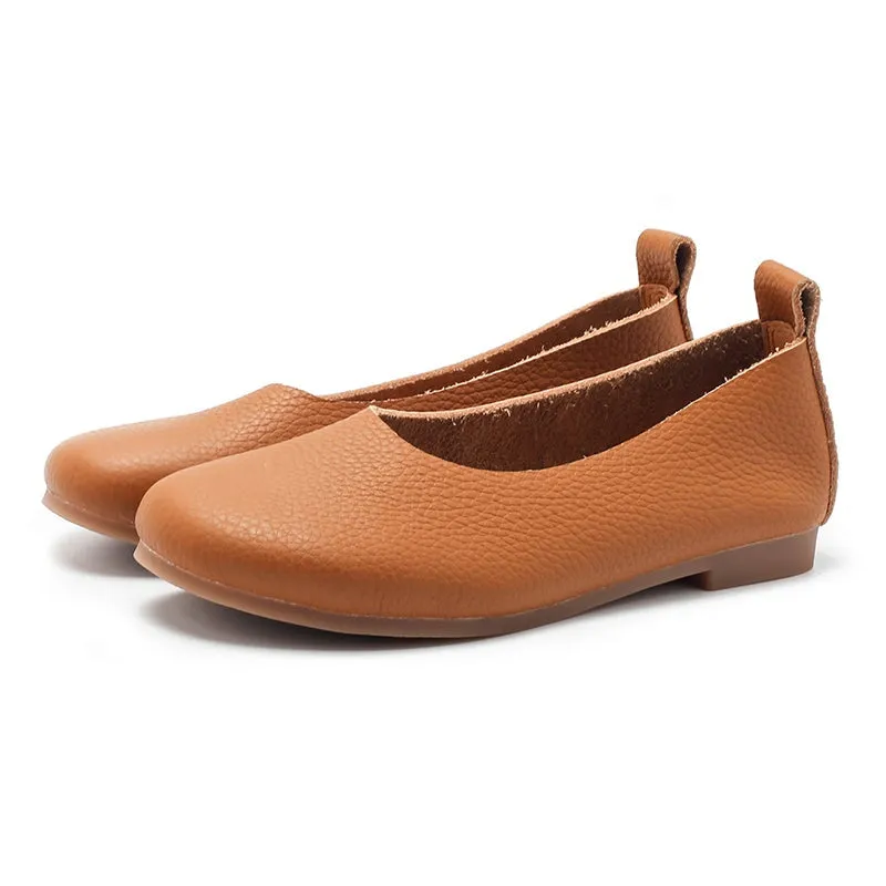 Genuine Leather Slip-on For Women Handmade Flats in 8 Colours