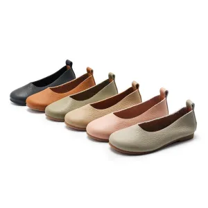 Genuine Leather Slip-on For Women Handmade Flats in 8 Colours