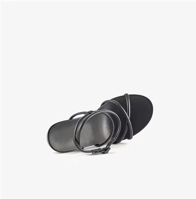 Gladys Black Open Toes Sandals