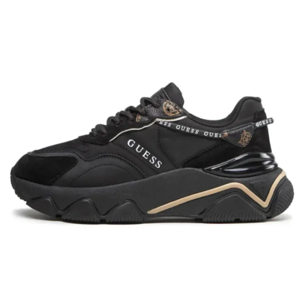 GUESS Micola Mixed Leather Sneakers Women - BLKBLK