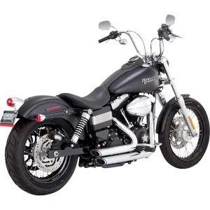 Shortshots Staggered Exhaust - Black - 2010-2017 Harley-Davidson Dyna Models (Except FLD)