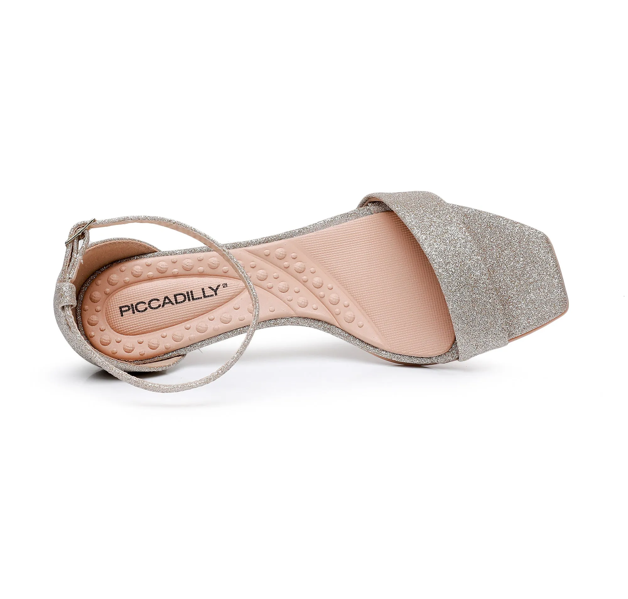 Sleek Ankle Clasp Sandals -Glitter Champagne (588.006)