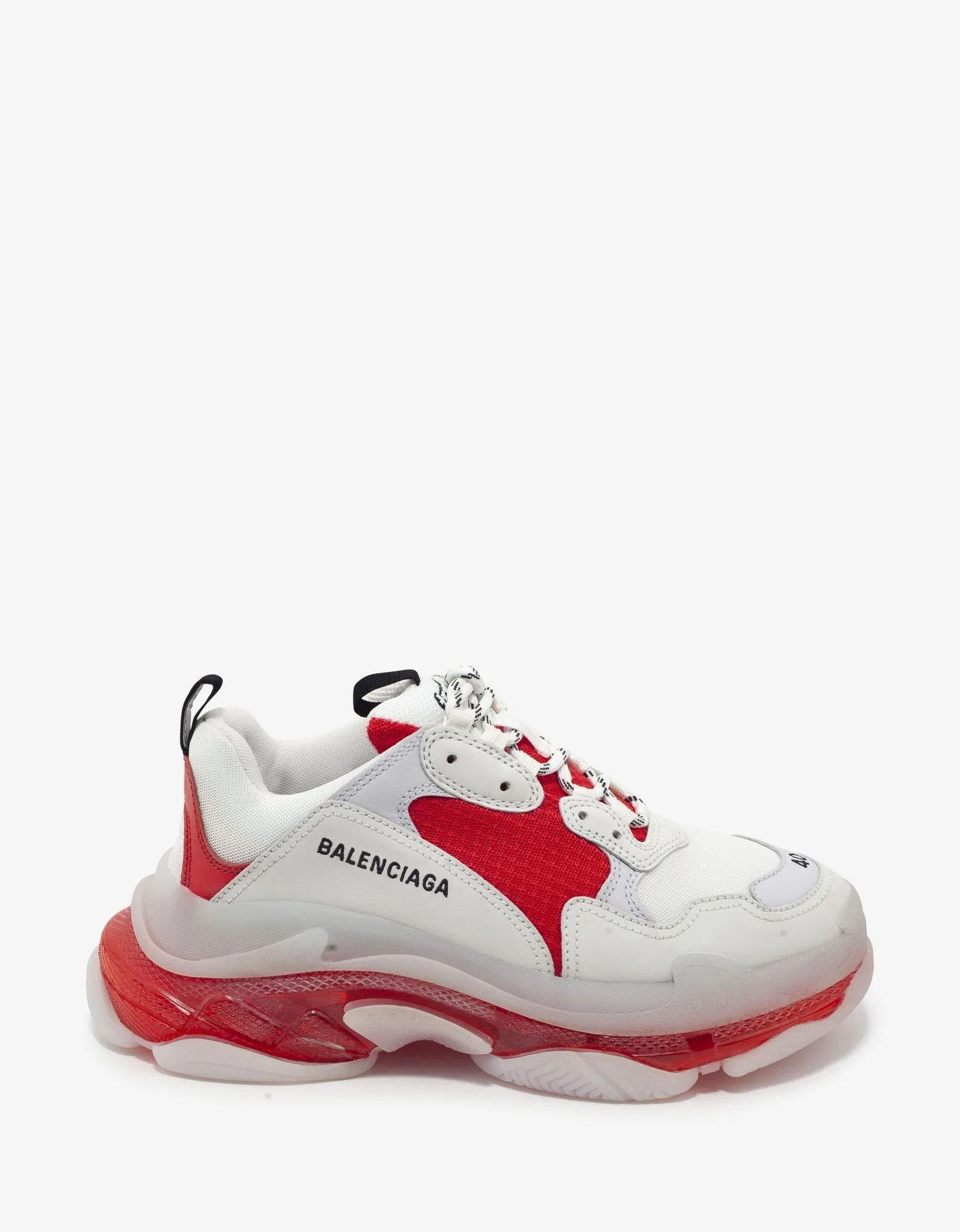 Triple S Clear Sole White & Red Trainers -