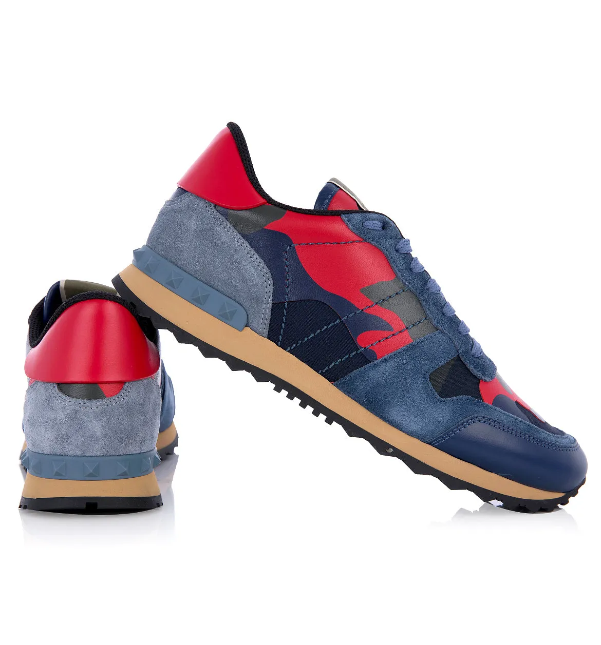 Valentino Garavani Men's Rockrunner Sneakers - CAMO/BLUE RED